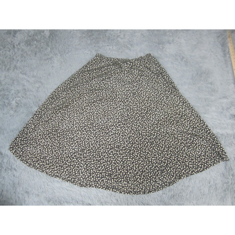 VTG Russ Skirt Womens 18 Beige Black Geometric Swingster Made In USA‎